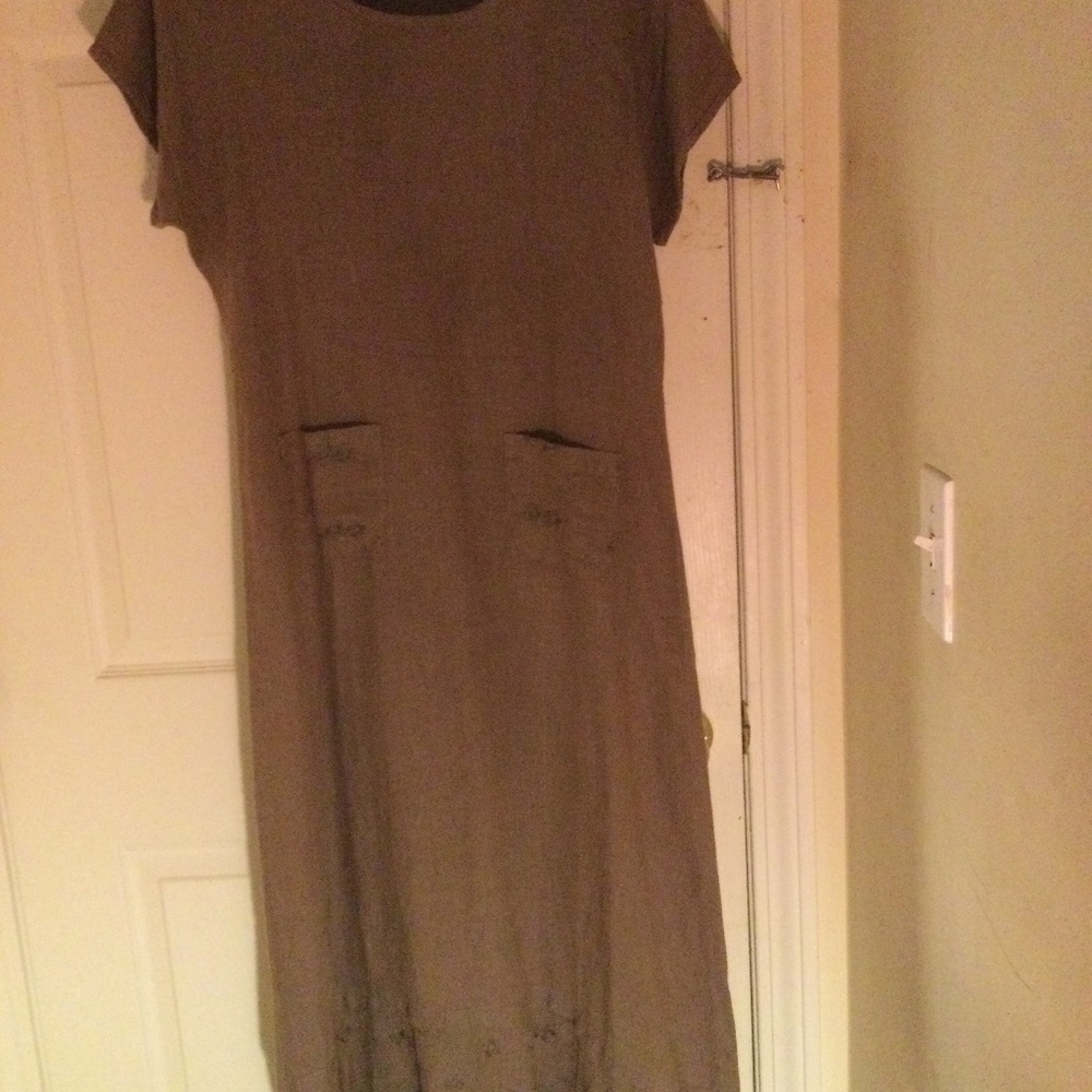 Awesome vintage 90’s mocha linen maxi dress